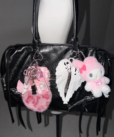 【 ショルダーストラップ付き２WAY 】アウトポケットヴィンテージダブルジップボストンショルダーバッグ ／out pocket vintage double zip boston shoulder bag