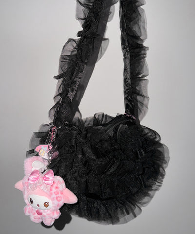 チュールフリルショルダーボディバッグ／ tulle frill shoulder body bag