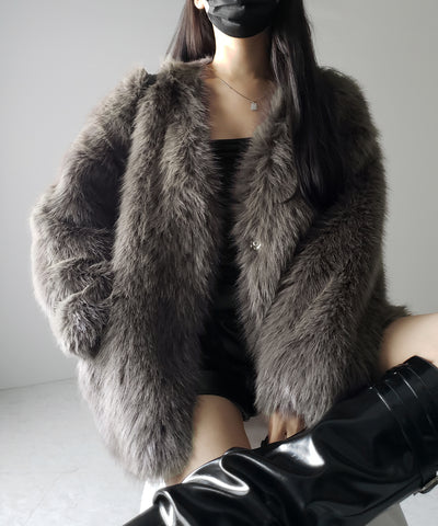 【 ４color 】ミンクライクフェイクファーボリュームコート ／ ｍink-like fake fur volume coat