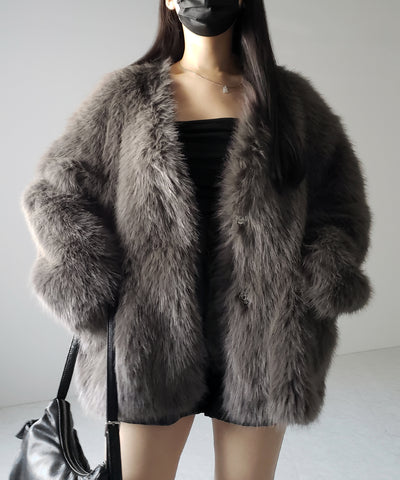 【 ４color 】ミンクライクフェイクファーボリュームコート ／ ｍink-like fake fur volume coat