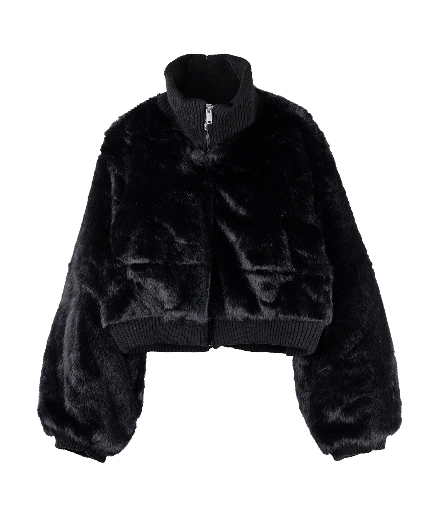 【 限定先行販売 】スタンドネックリブフェイクファーショートブルゾン ／ standneck lib fakefur short blouson