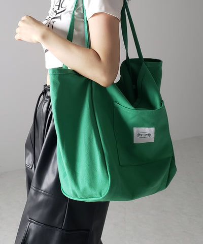 【 ７color ／大容量 】ミームセレクトオリジナルタグキャンバスカラートートバッグ ／ me+em select original tag canvas color totebag