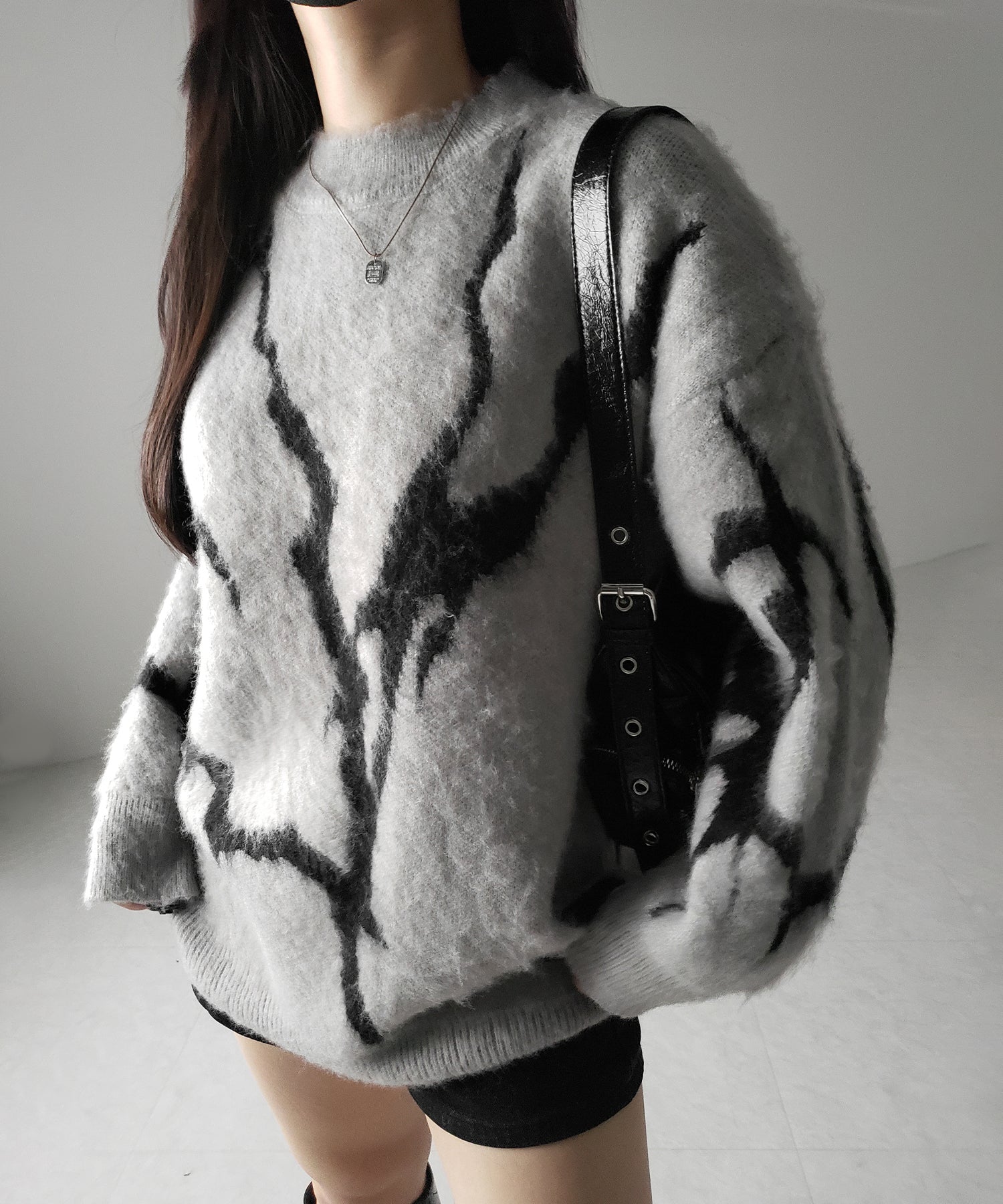 【 ３color 】CRACK モヘアライクオーバーニット ／ CRACK mohair-like over knit