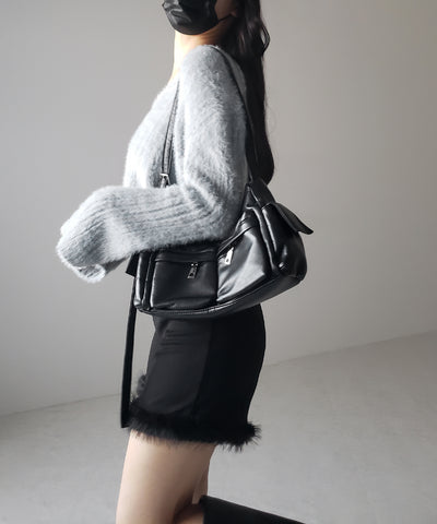 【 ３color 】ショートシャギーリブニットカーディガン ／ short shaggy lib knit cardigan