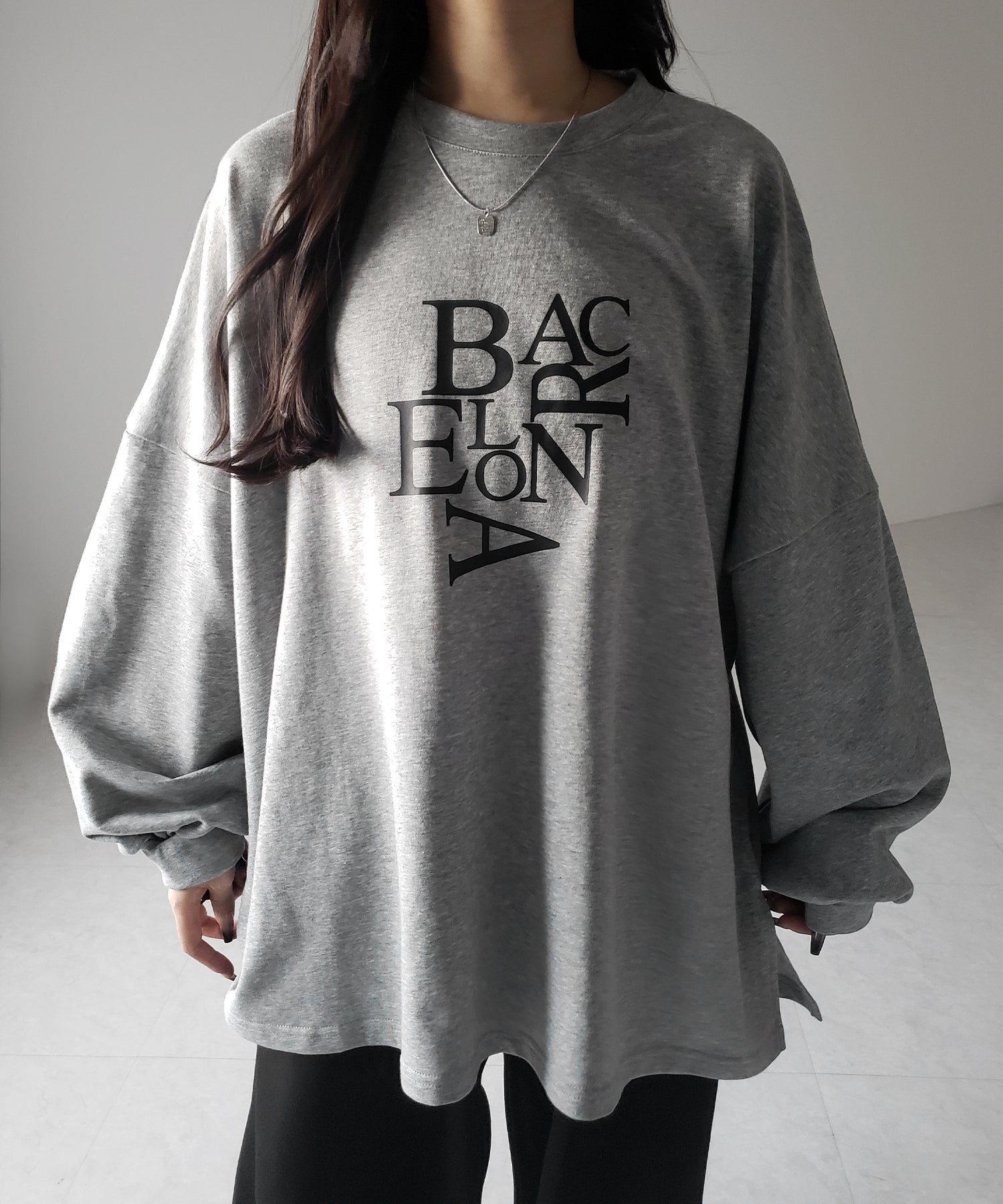 【 2 color 】BACロゴレタリングBIGスウェットロンＴ ／ BAC logo lettering big sweat long Tee