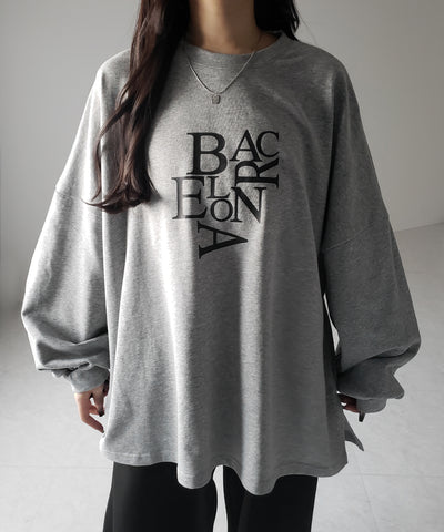 【 2 color 】BACロゴレタリングBIGスウェットロンＴ ／ BAC logo lettering big sweat long Tee
