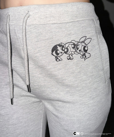 【THE POWERPUFF GIRLS】パワーパフガールズバックレタリングロゴスウェットフレアパンツ / back lettering logo sweat flare pants【 セットアップ着用可能 】