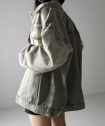 【 ２color ／ ２size 】グラデーションヴィンテージウォッシュオーバーデニムジャケット ／ gradation vintage wash over denim jacket
