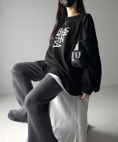 【 ２color 】フリンジリブニットフレアパンツ ／ fringe lib knit flare pants