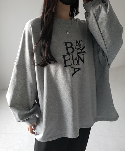 【 2 color 】BACロゴレタリングBIGスウェットロンＴ ／ BAC logo lettering big sweat long Tee