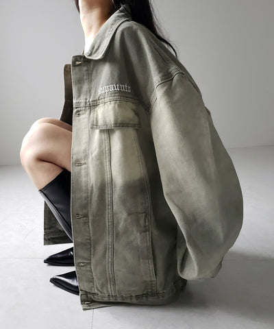 【 ２color ／ ２size 】グラデーションヴィンテージウォッシュオーバーデニムジャケット ／ gradation vintage wash over denim jacket