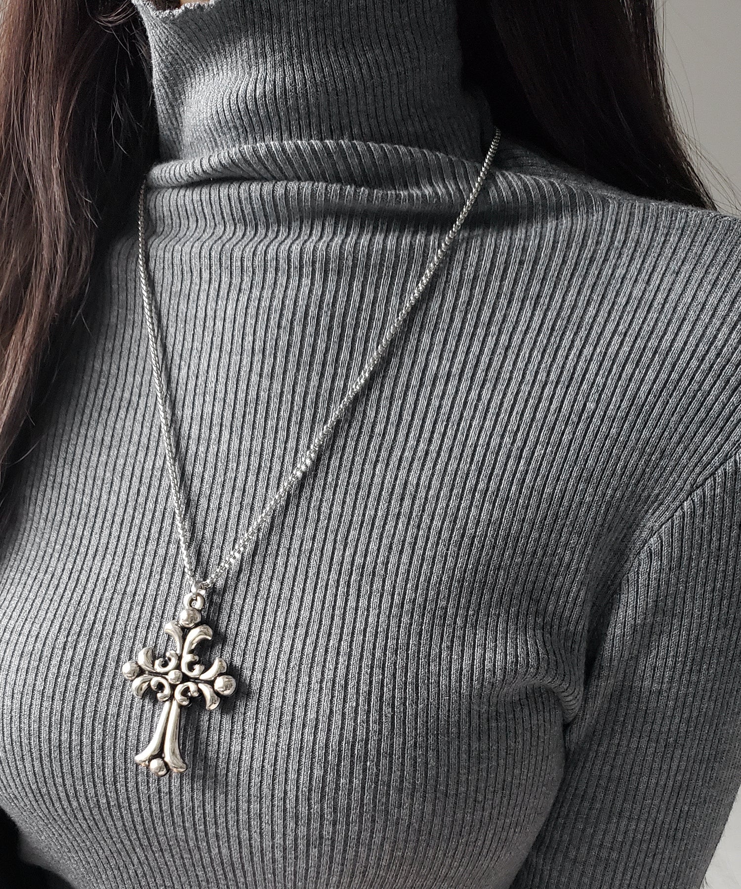 ハイネックスリムリブニットトップス ／ highneck slim lib knit tops