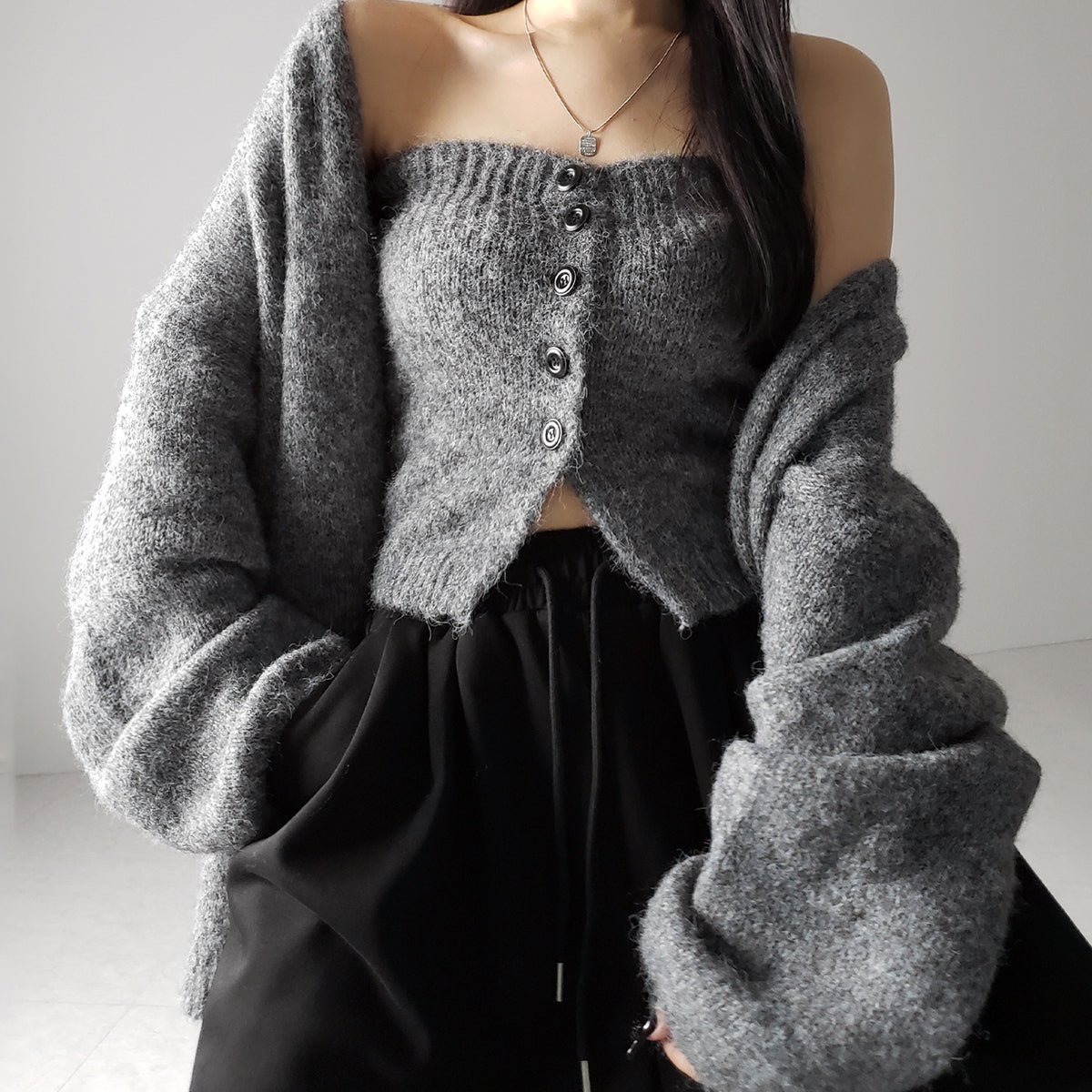 ANN DEMEULEMEESTER 2007SS ロングカーディガンセットXS ANN DEMEULEMEESTER 2007SS ロングカーディガンセットXS ANN