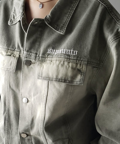 【 ２color ／ ２size 】グラデーションヴィンテージウォッシュオーバーデニムジャケット ／ gradation vintage wash over denim jacket