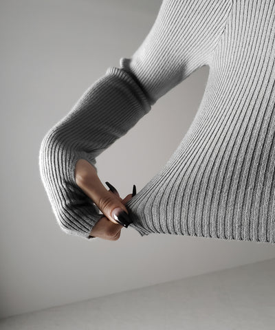 【 ３color 】BASIC ショートリブニットトップス　／ BASIC SHORT LIB KNIT TOPS