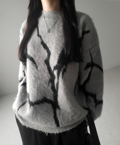 【 ３color 】CRACK モヘアライクオーバーニット ／ CRACK mohair-like over knit