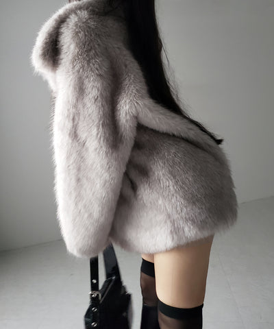 【 ５color 】フェイクファーボリュームミドルコート ／ fake fur volume middle coat