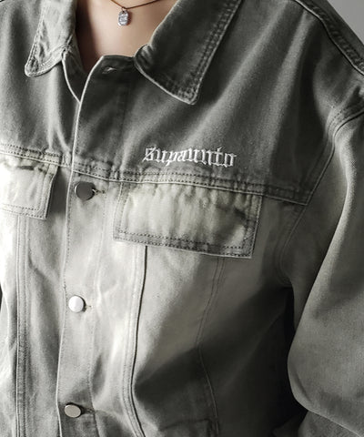 【 ２color ／ ２size 】グラデーションヴィンテージウォッシュオーバーデニムジャケット ／ gradation vintage wash over denim jacket