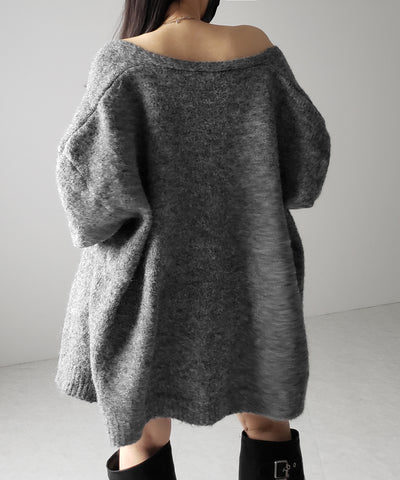 【 ２点セット 】ニットボタンビスチェ ＋ロングカーディガンセット ／ knit button bustier + long cardigan set