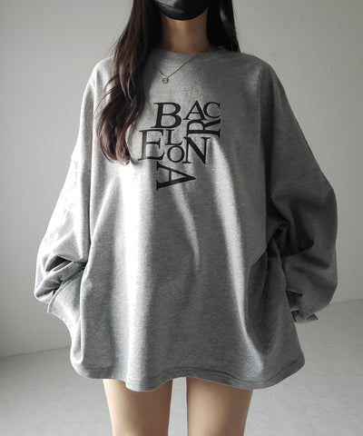 【 2 color 】BACロゴレタリングBIGスウェットロンＴ ／ BAC logo lettering big sweat long Tee