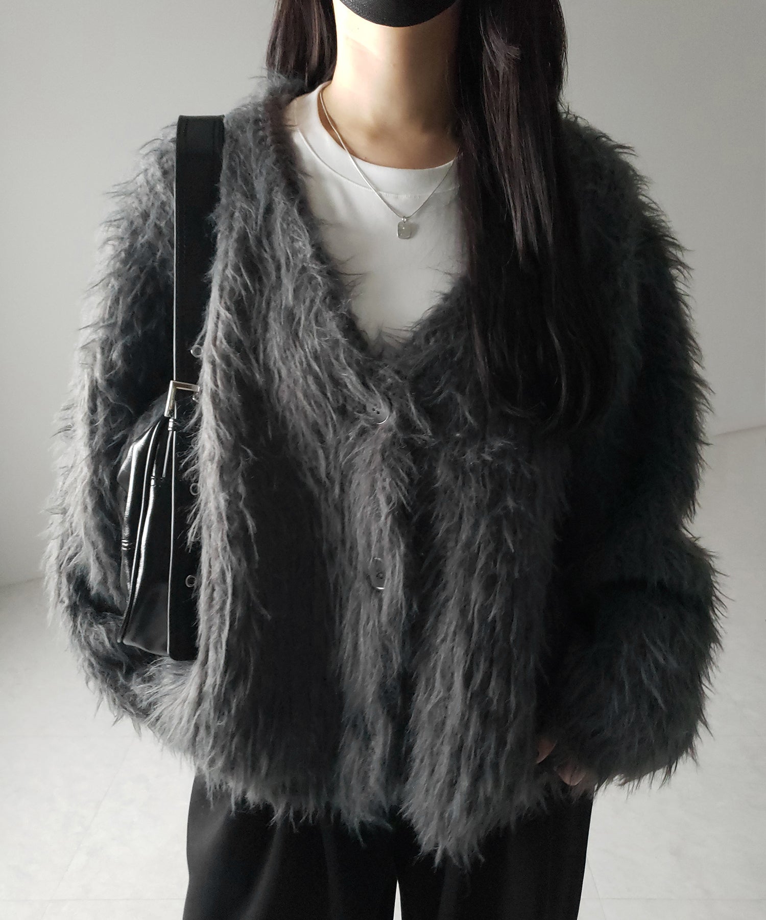 【 ３color 】モンスターシャギーボリュームニットカーディガン ／ monster shaggy volume knit cardigan