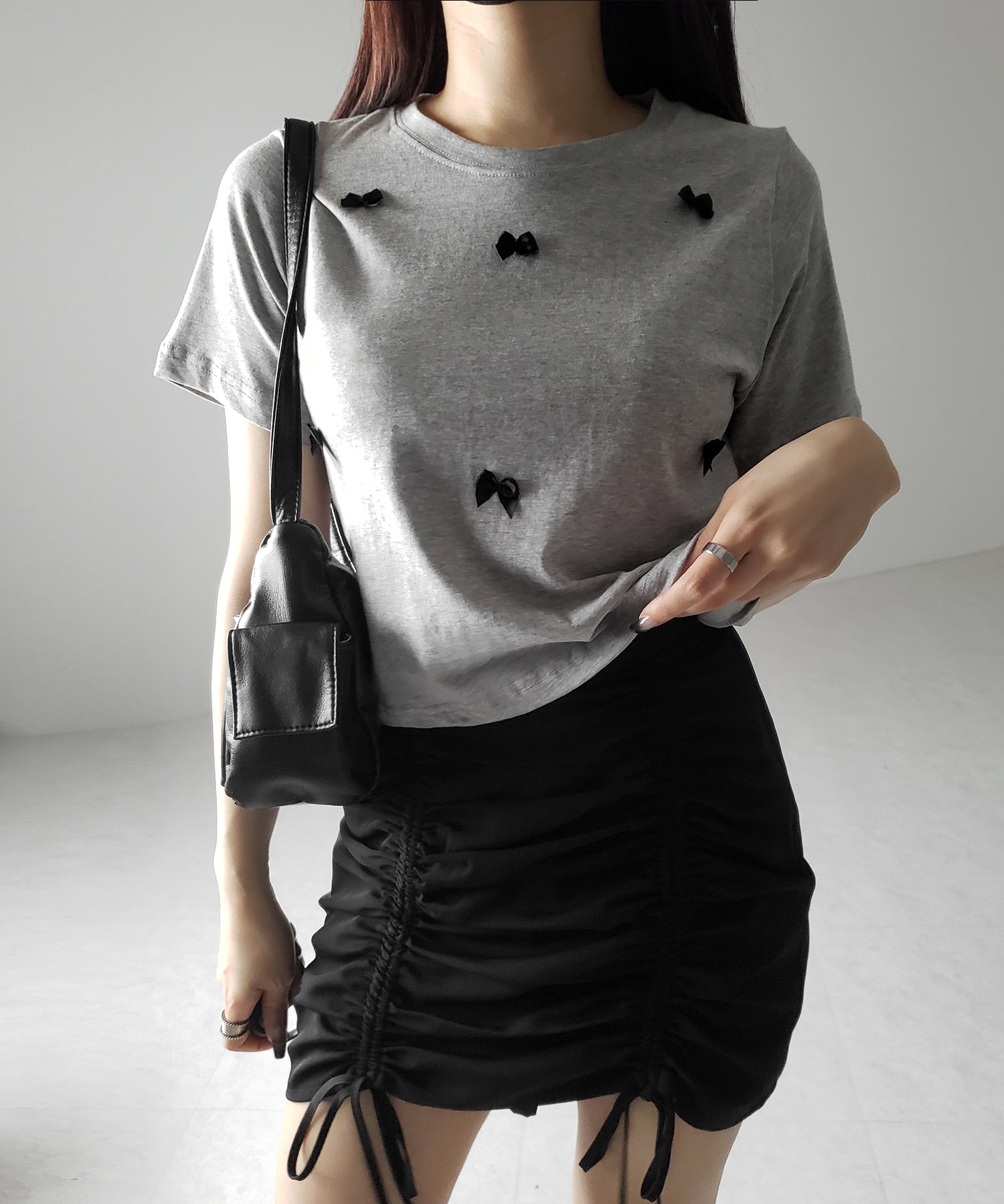 【 ４color 】ミニリボンバレエコアクロップドＴ ／ mini ribbon ballet core cropped Tee