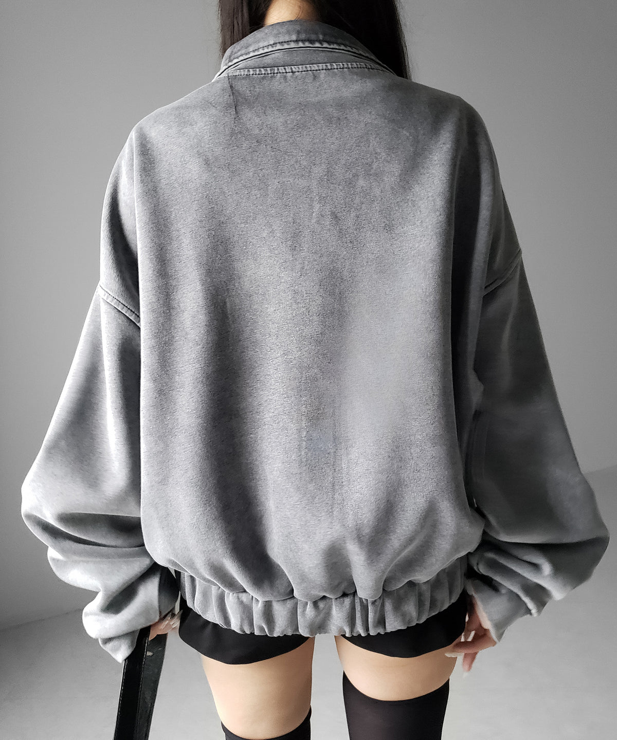 ピグメントヴィンテージジップアップオーバースウェットブルゾン ／ pigment vintage zipup over sweat blouson