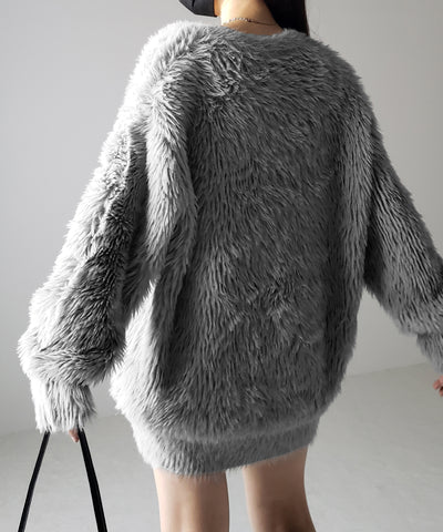 【 ４color 】ビッグシルエットロングシャギールーズニット ／ big silhouette long shaggy loose knit