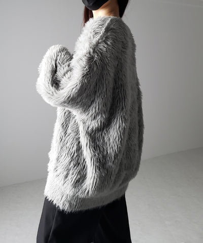 【 ４color 】ビッグシルエットロングシャギールーズニット ／ big silhouette long shaggy loose knit