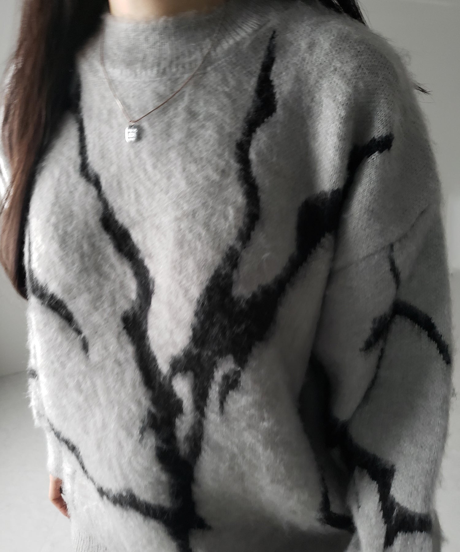 【 ３color 】CRACK モヘアライクオーバーニット ／ CRACK mohair-like over knit