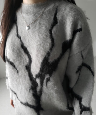 【 ３color 】CRACK モヘアライクオーバーニット ／ CRACK mohair-like over knit