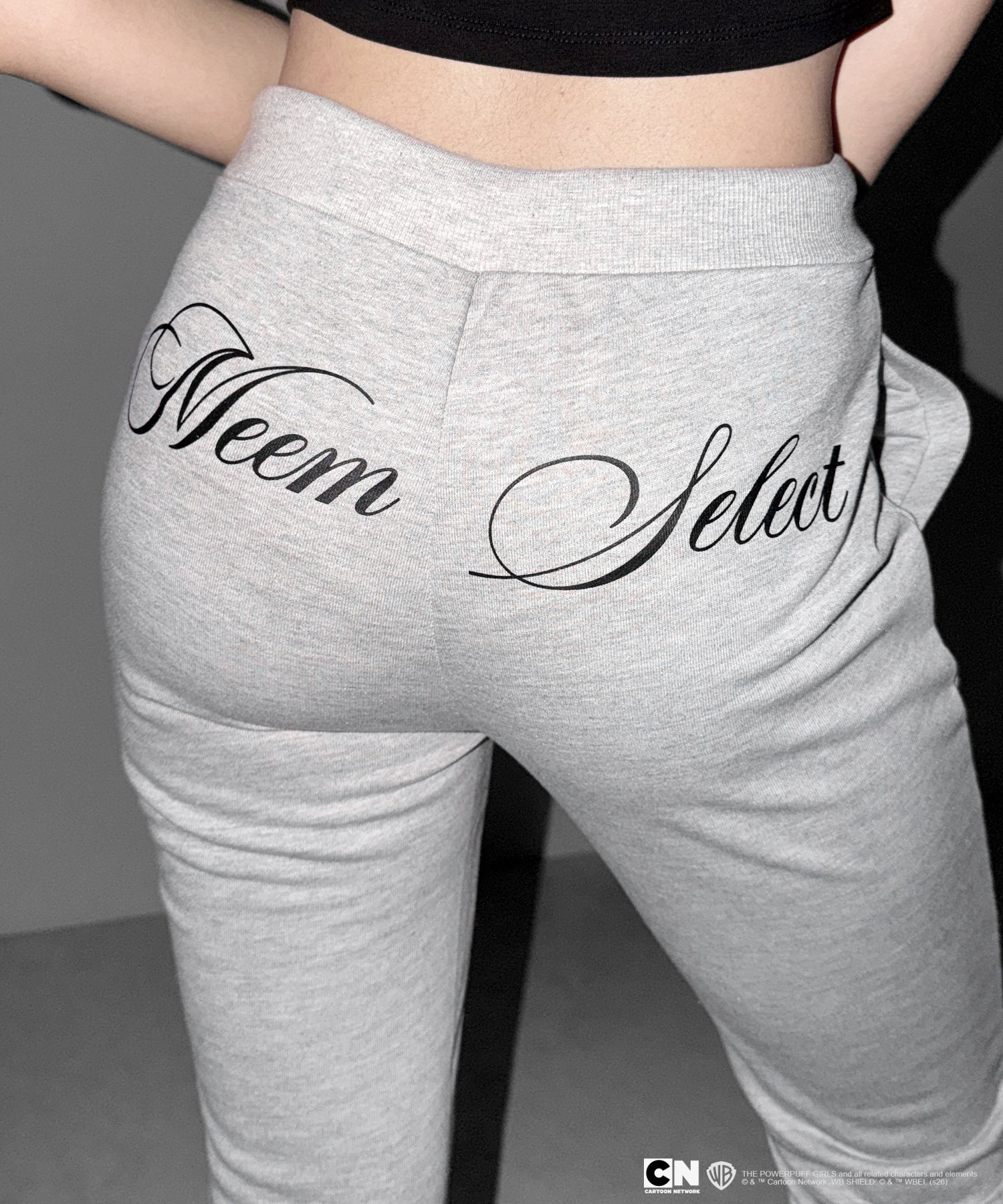 【THE POWERPUFF GIRLS】パワーパフガールズバックレタリングロゴスウェットフレアパンツ / back lettering logo sweat flare pants【 セットアップ着用可能 】