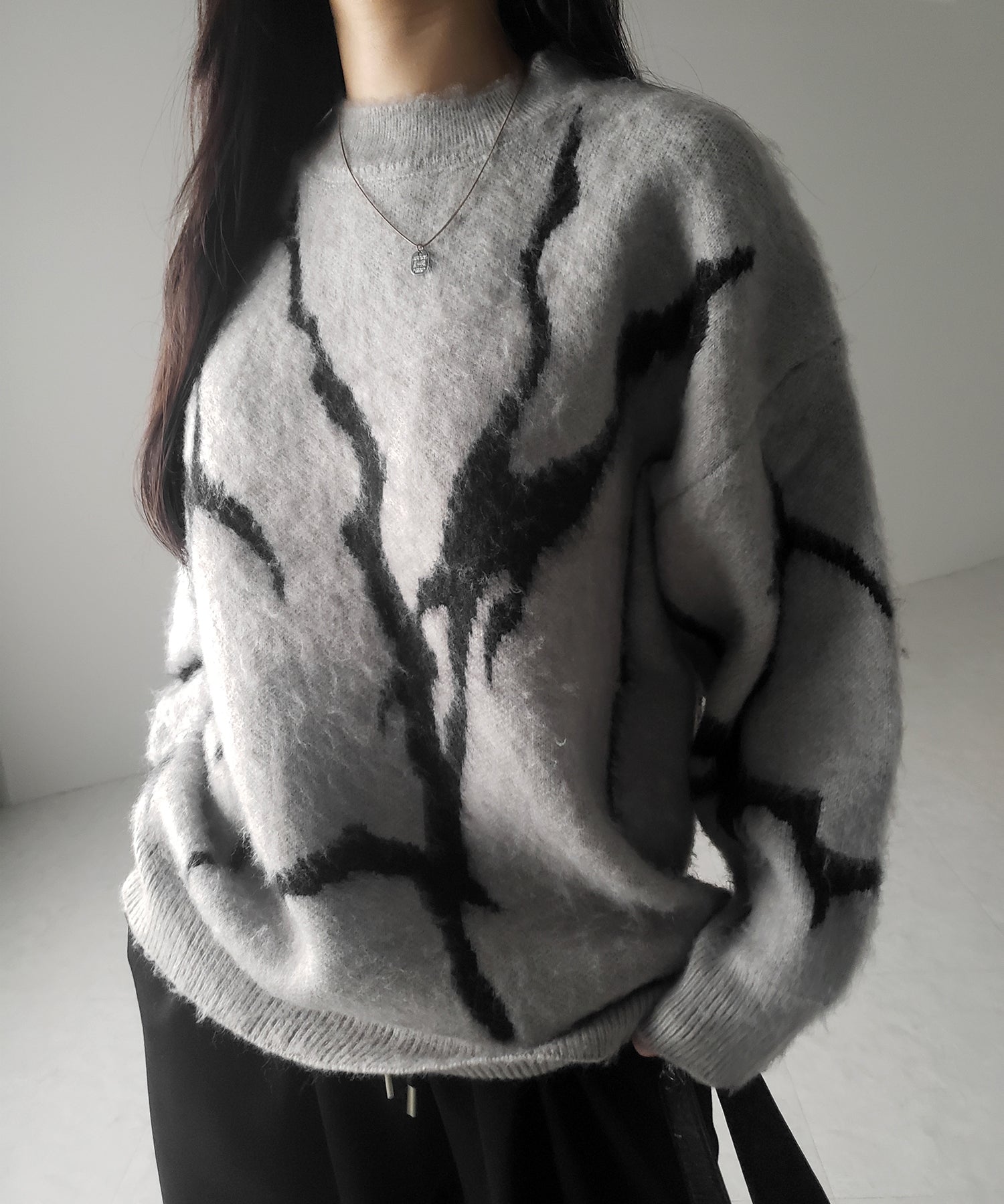 【 ３color 】CRACK モヘアライクオーバーニット ／ CRACK mohair-like over knit