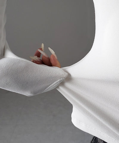 【 オフショル可能な２ＷＡＹ ／ カップ付き 】裏起毛スクエアネックぴちカットソートップス ／ urakimo square neck pichi cutsew tops