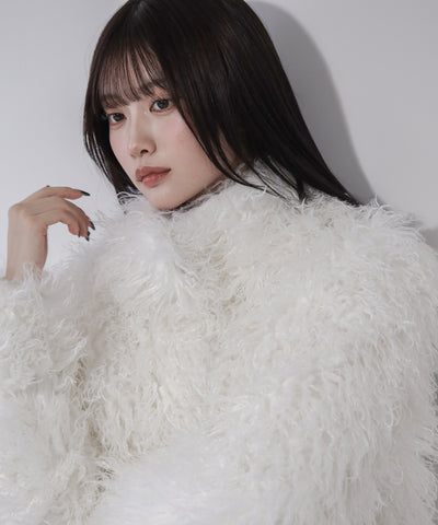 シャギーフェイクファーレディミドルコート ／ shaggy fake fur lady middle coat