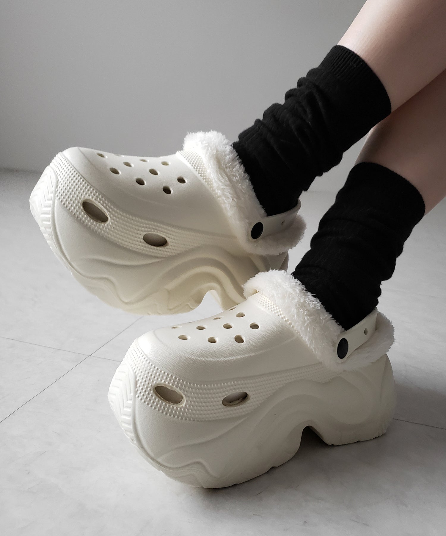 厚底スニーカーソールボアクロッグサンダル ／ platform sneaker sole boa clog sandals
