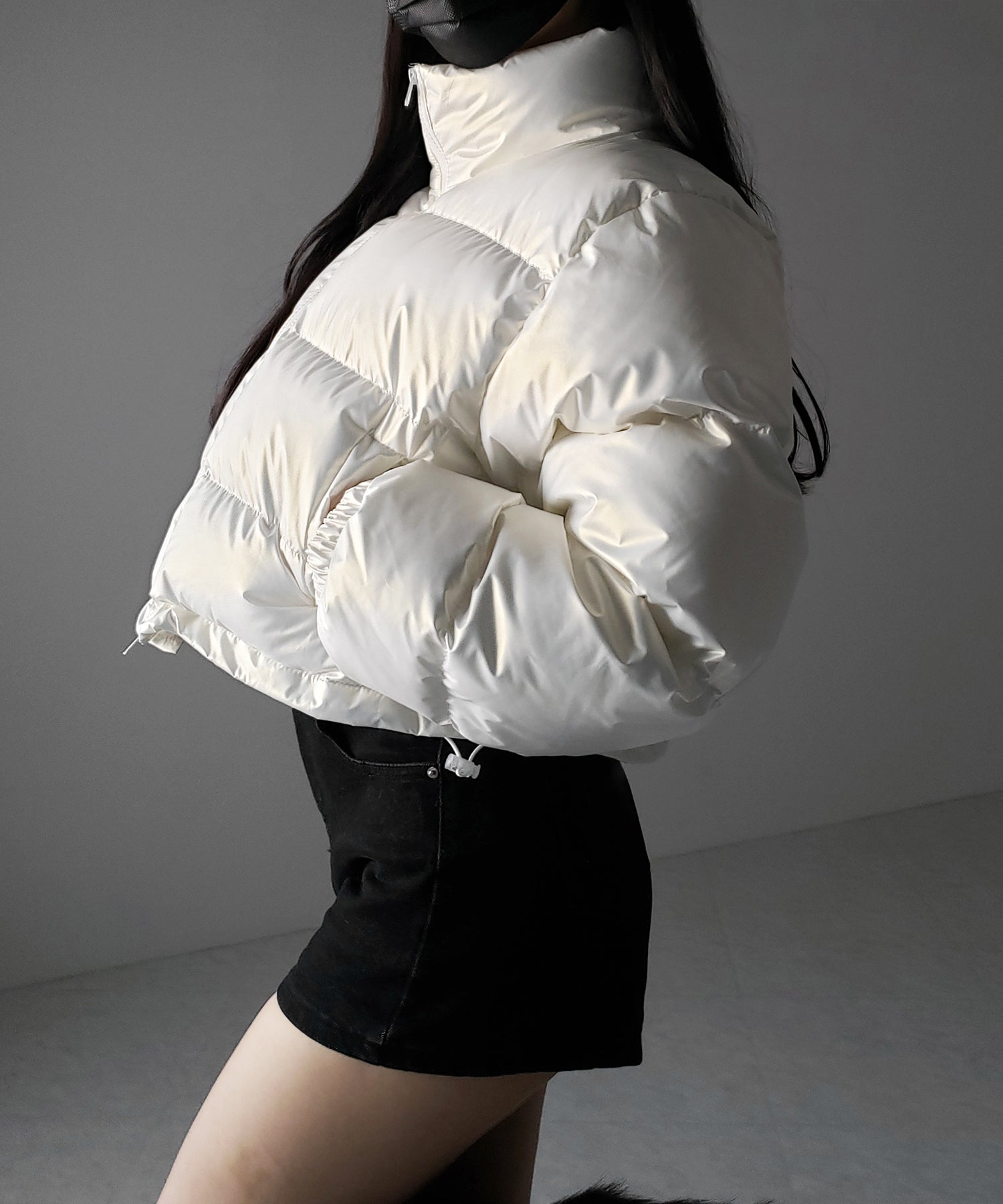ハートグロッシーショートダウンジャケット ／ heart glossy short down jacket