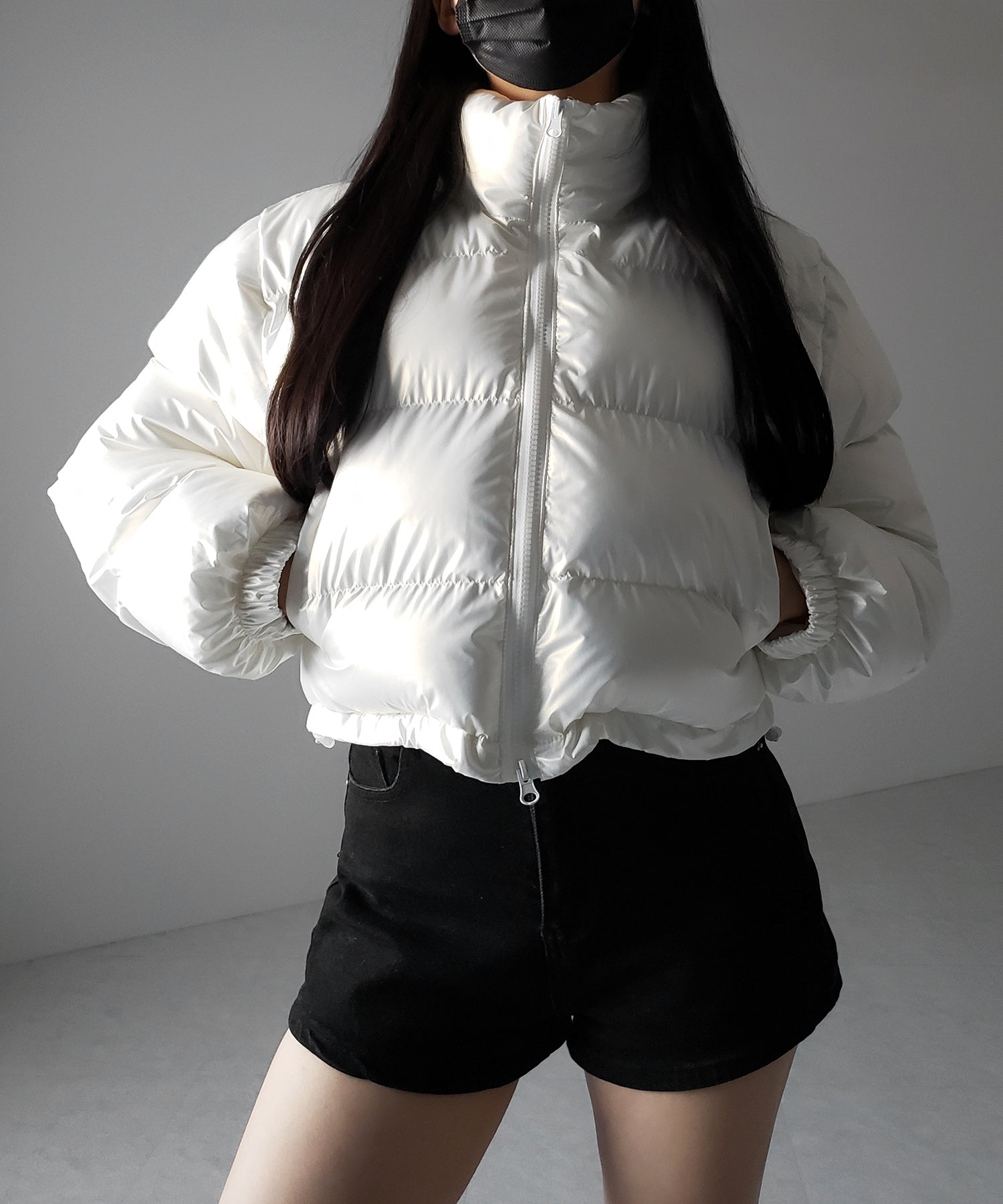 ハートグロッシーショートダウンジャケット ／ heart glossy short down jacket