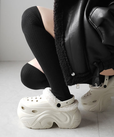 厚底スニーカーソールボアクロッグサンダル ／ platform sneaker sole boa clog sandals