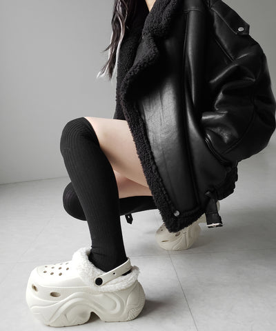 厚底スニーカーソールボアクロッグサンダル ／ platform sneaker sole boa clog sandals