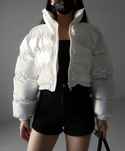 ハートグロッシーショートダウンジャケット ／ heart glossy short down jacket