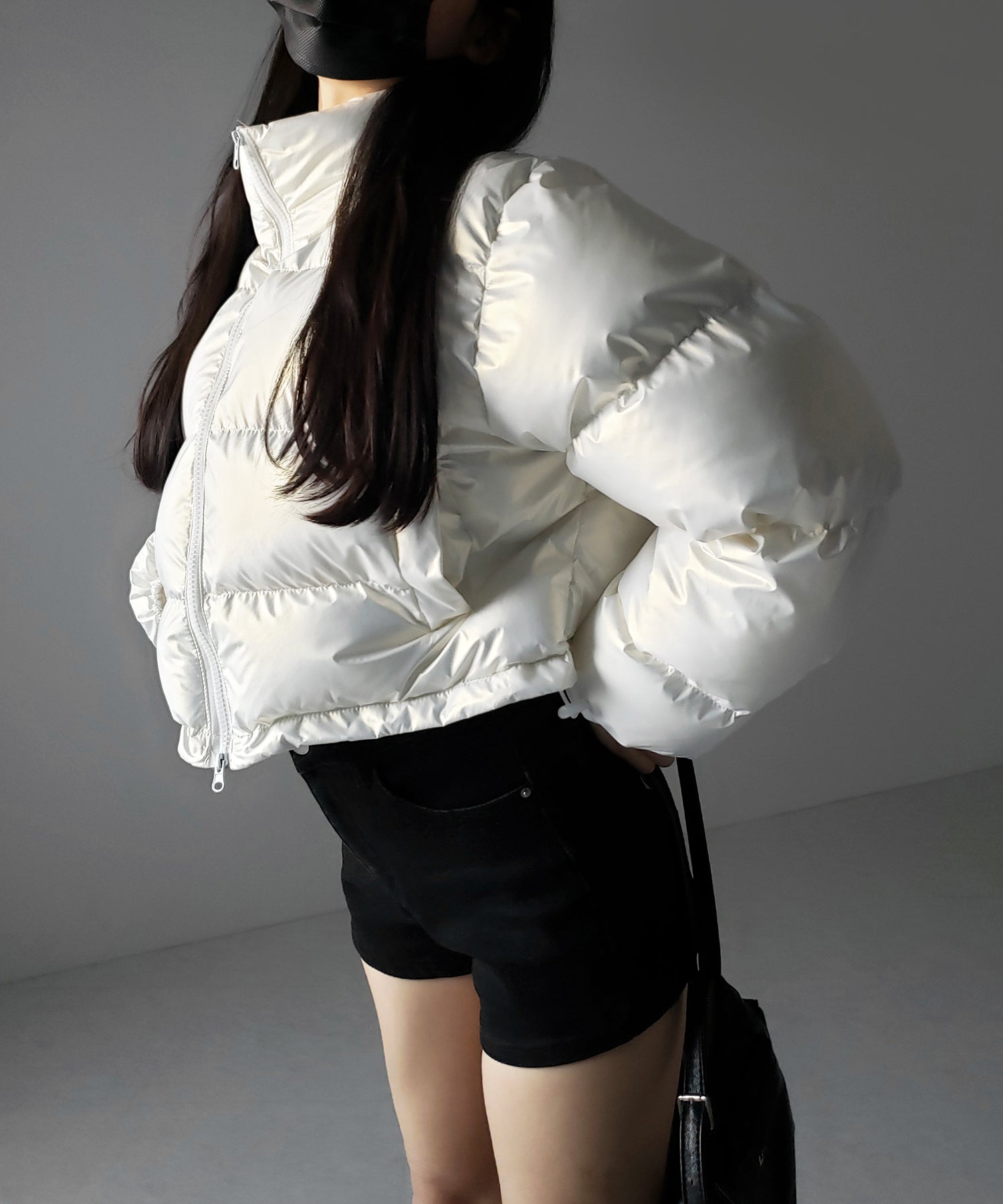 ハートグロッシーショートダウンジャケット ／ heart glossy short down jacket
