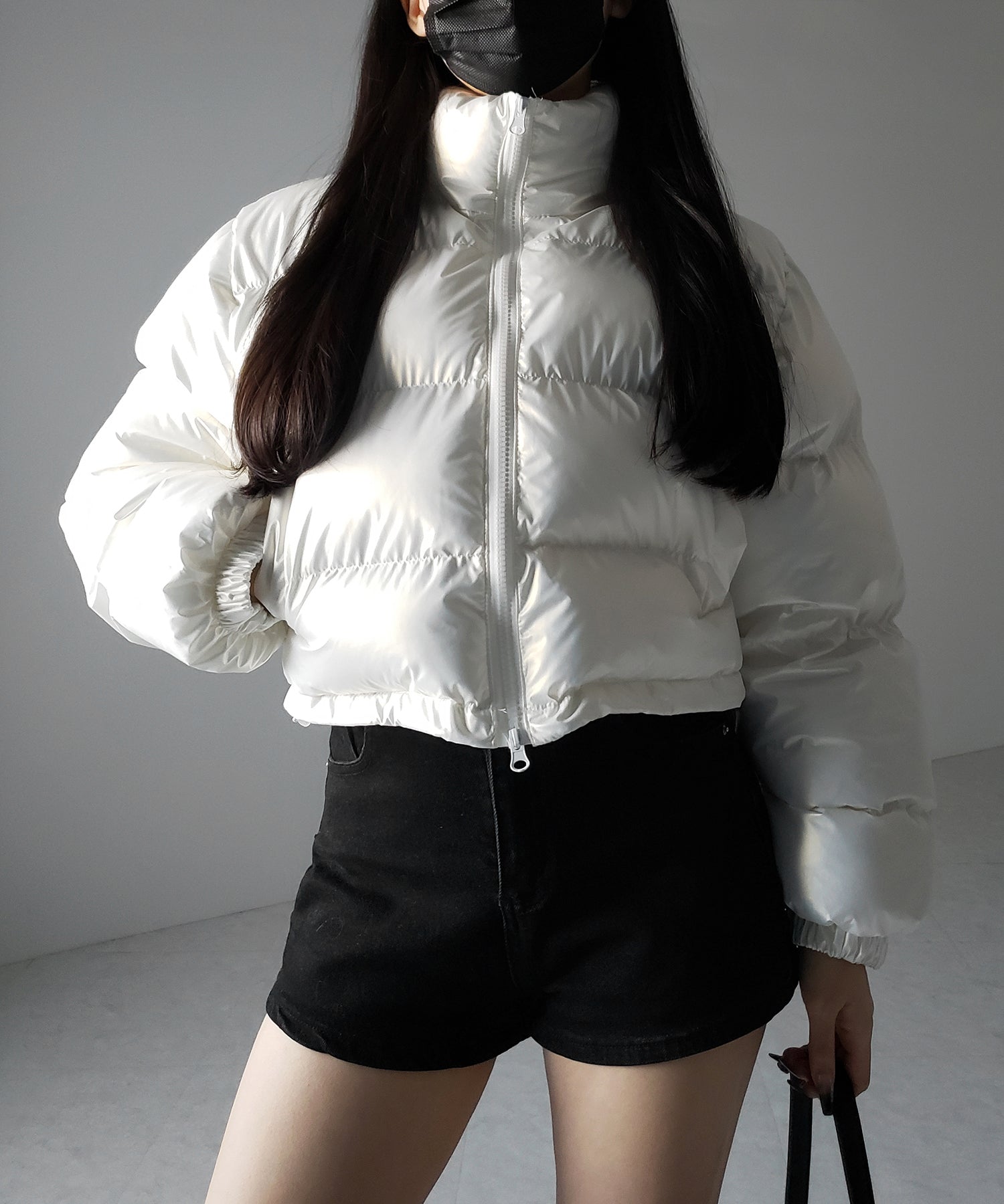 ハートグロッシーショートダウンジャケット ／ heart glossy short down jacket