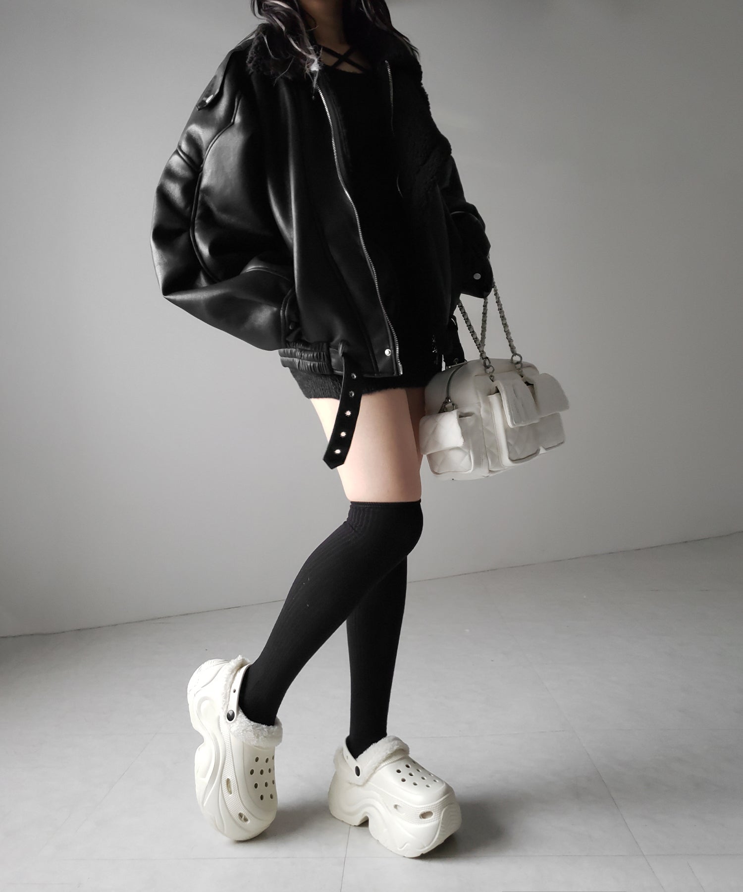 厚底スニーカーソールボアクロッグサンダル ／ platform sneaker sole boa clog sandals