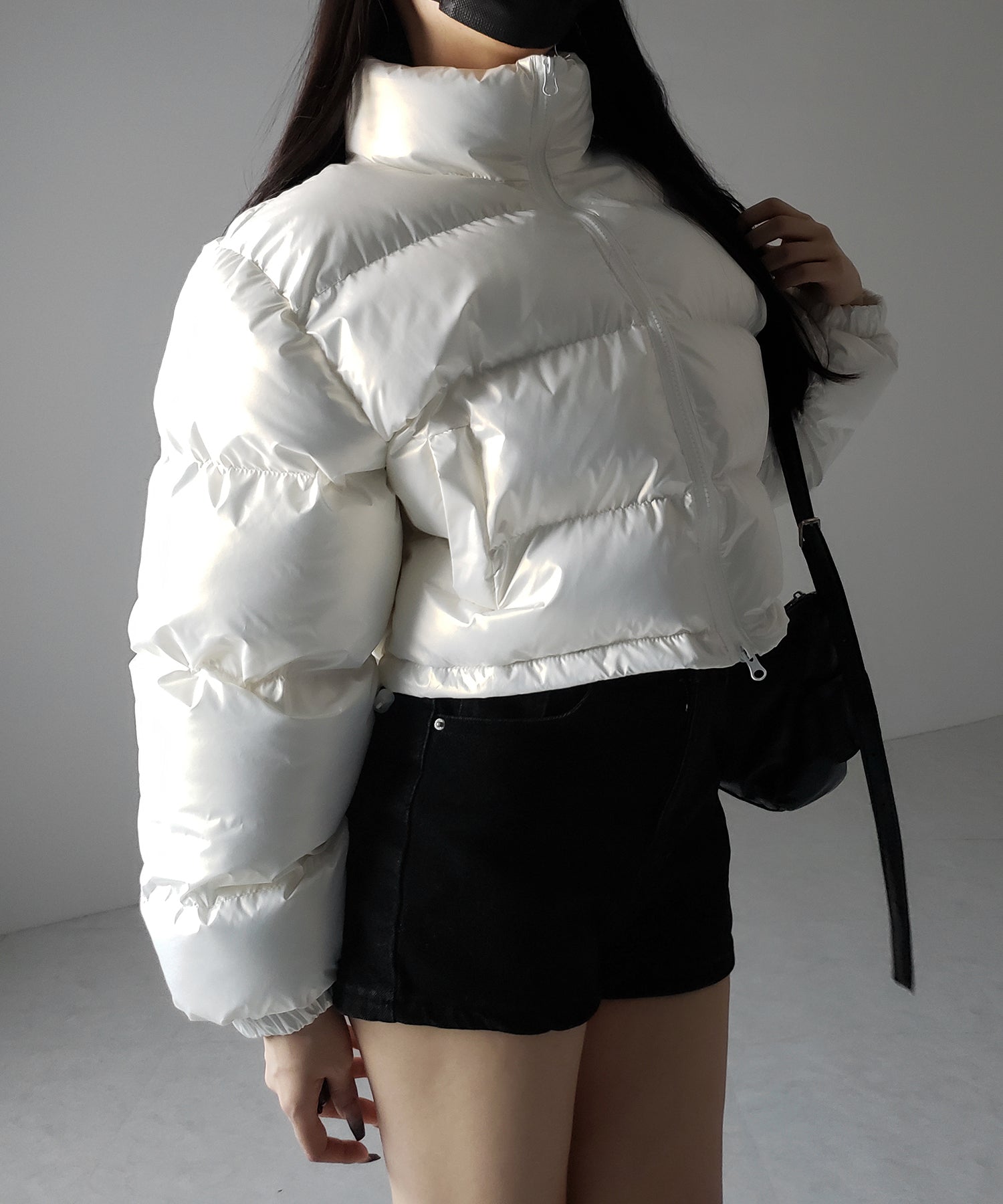 ハートグロッシーショートダウンジャケット ／ heart glossy short down jacket