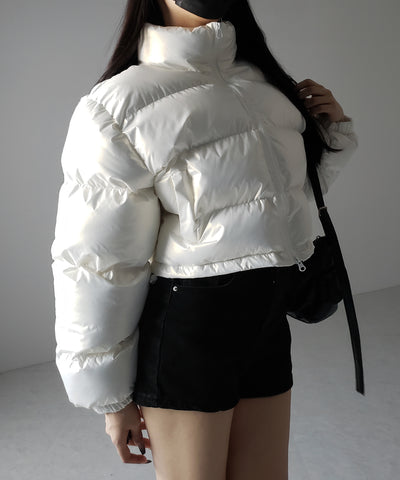 ハートグロッシーショートダウンジャケット ／ heart glossy short down jacket