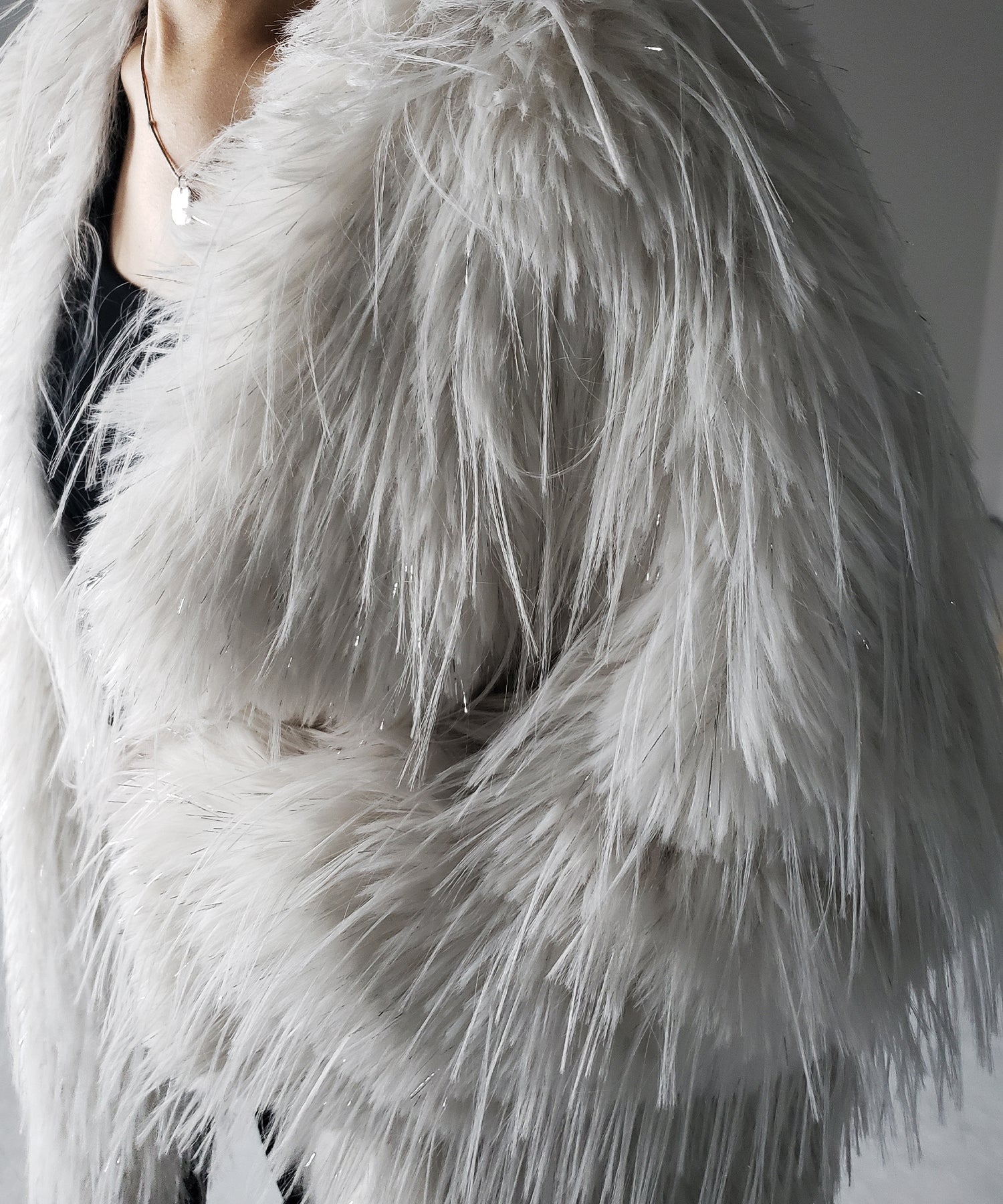 【 ２color 】ラメフェイクファーボリュームシャギーコート ／ rame fake fur volume shaggy coat