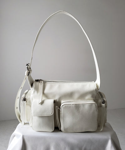 【 ３color 】４アウトポケットヴィンテージスクエアショルダーバッグ ／ 4 outpocket vintage square shoulder bag