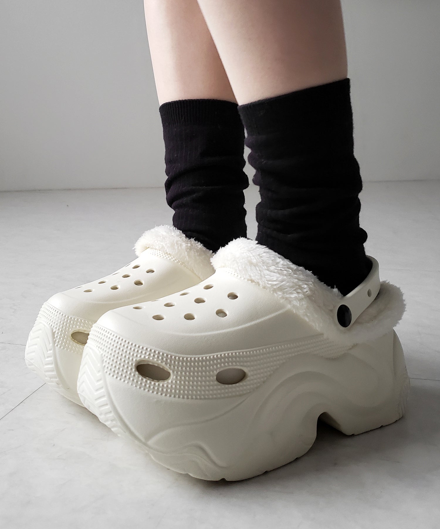 厚底スニーカーソールボアクロッグサンダル ／ platform sneaker sole boa clog sandals