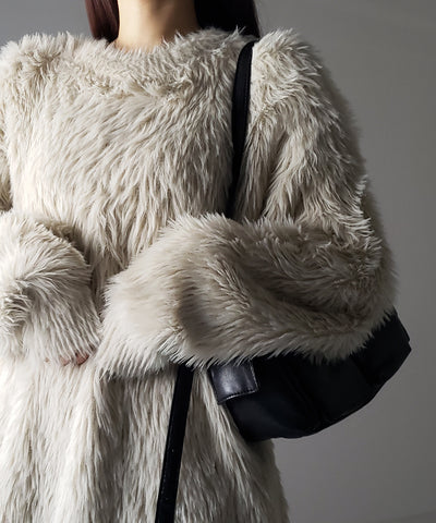 【 ４color 】ビッグシルエットロングシャギールーズニット ／ big silhouette long shaggy loose knit